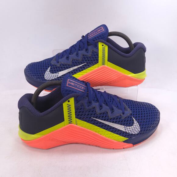 Nike Metcon 6 Lace UP Athletic Running Shoe Mens Size 8 CK9388-400 Blue Orange - Picture 6 of 10